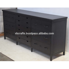 Industrial Metal Multidrawer Cabinet Matt Black Color